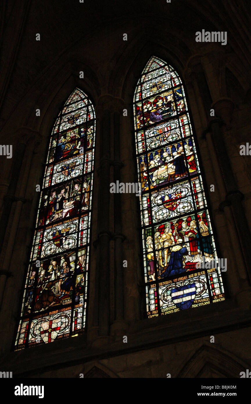 Lincoln Cathedral Stained Glass Window High Resolution Stock