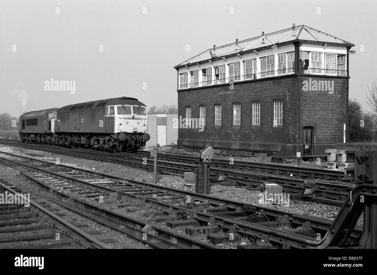 Leamington Spa railway signal box, UK, 1986 Stock Photo Alamy