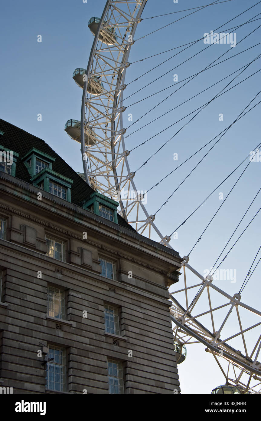 The London Eye and County Hall under blue skies Stock Photo - Alamy