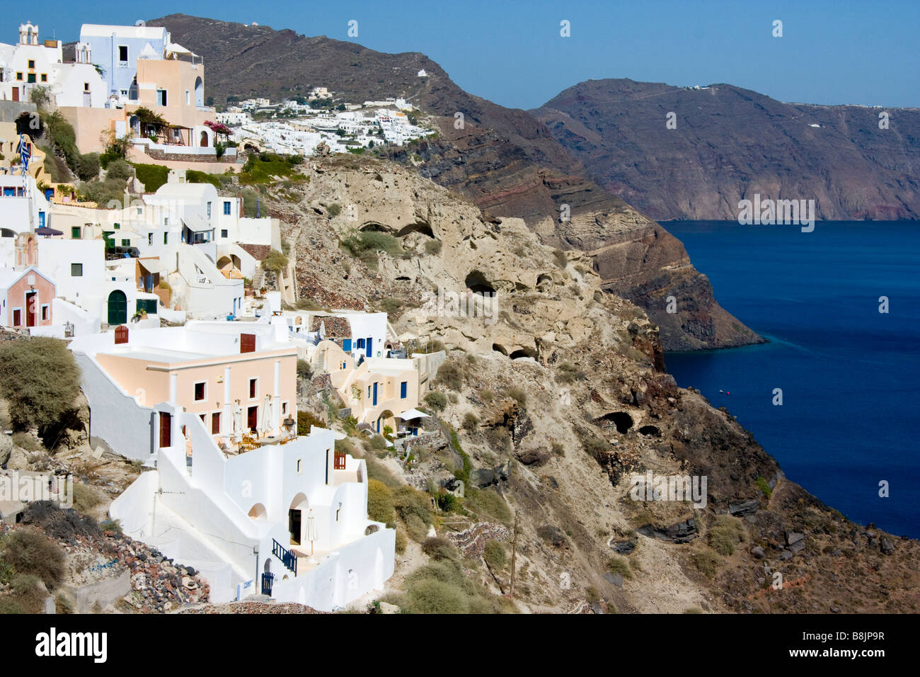 Rim Of The Caldera From The Town Of Fira Showing Typical Cyclades 