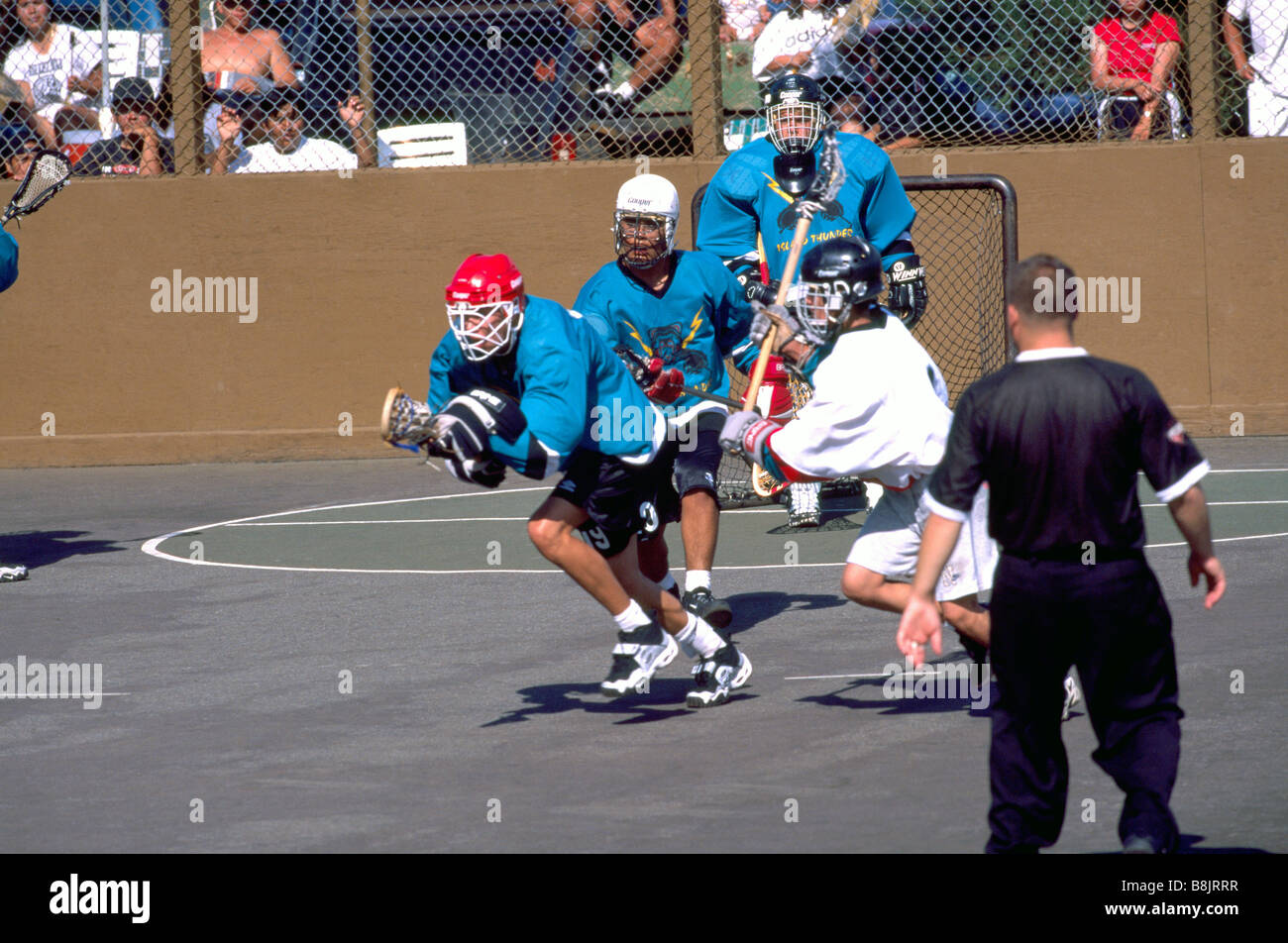 Native American Indians playing a Game of Lacrosse Stock Photo - Alamy