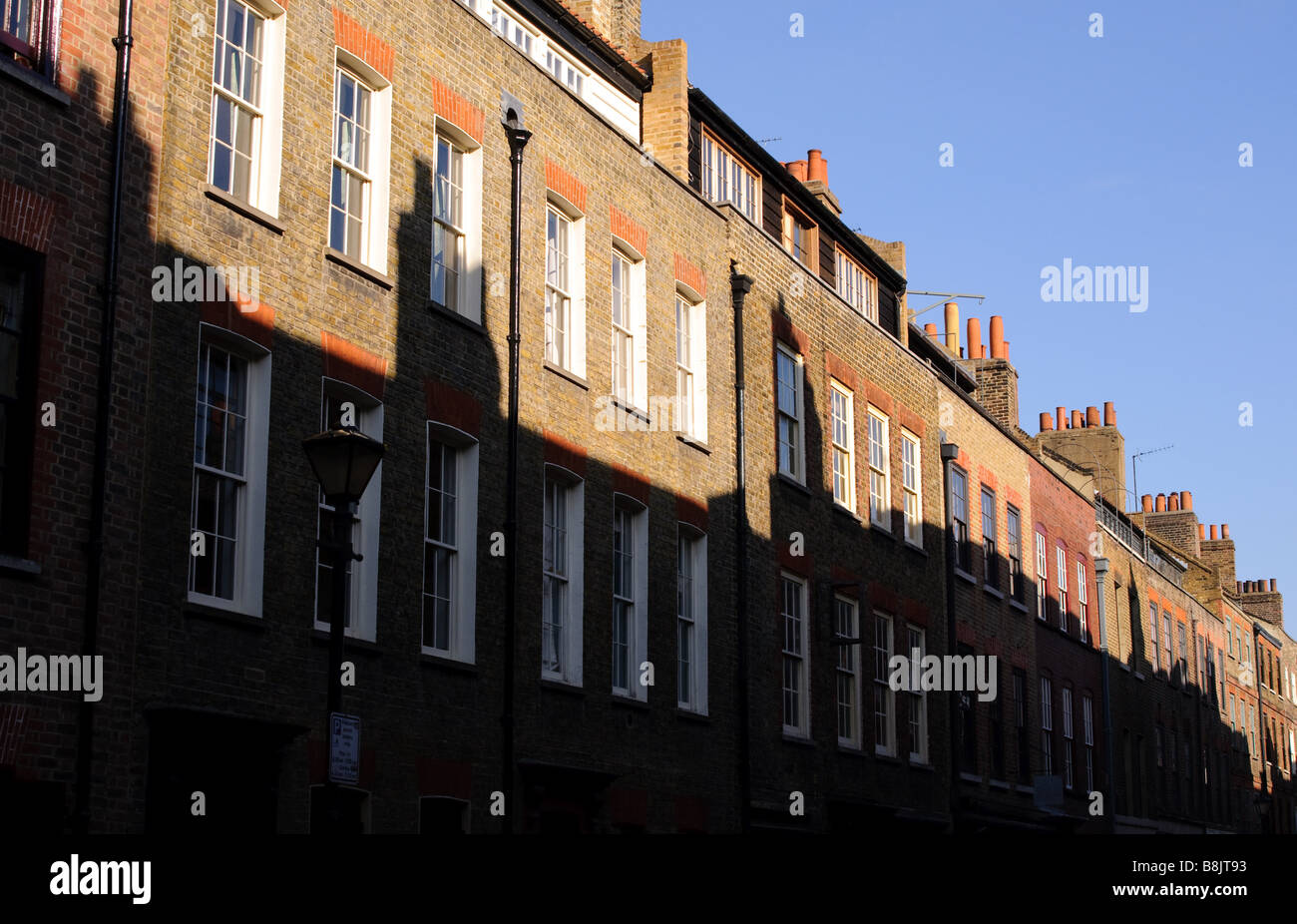 Terraced housing near Brick Lane, London Stock Photo
