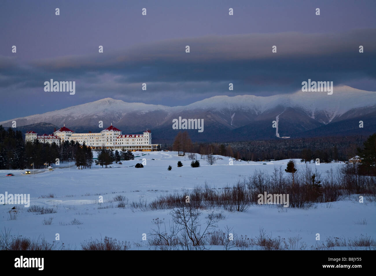 Mount Washington Hotel in the winter, New Hampshire, USA Stock Photo