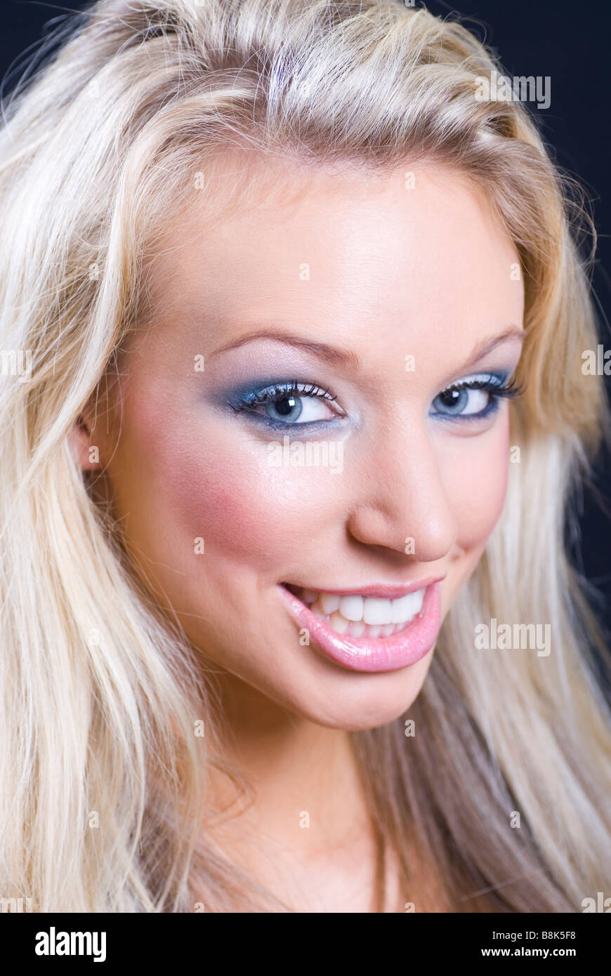 Beautiful blond smiling Stock Photo