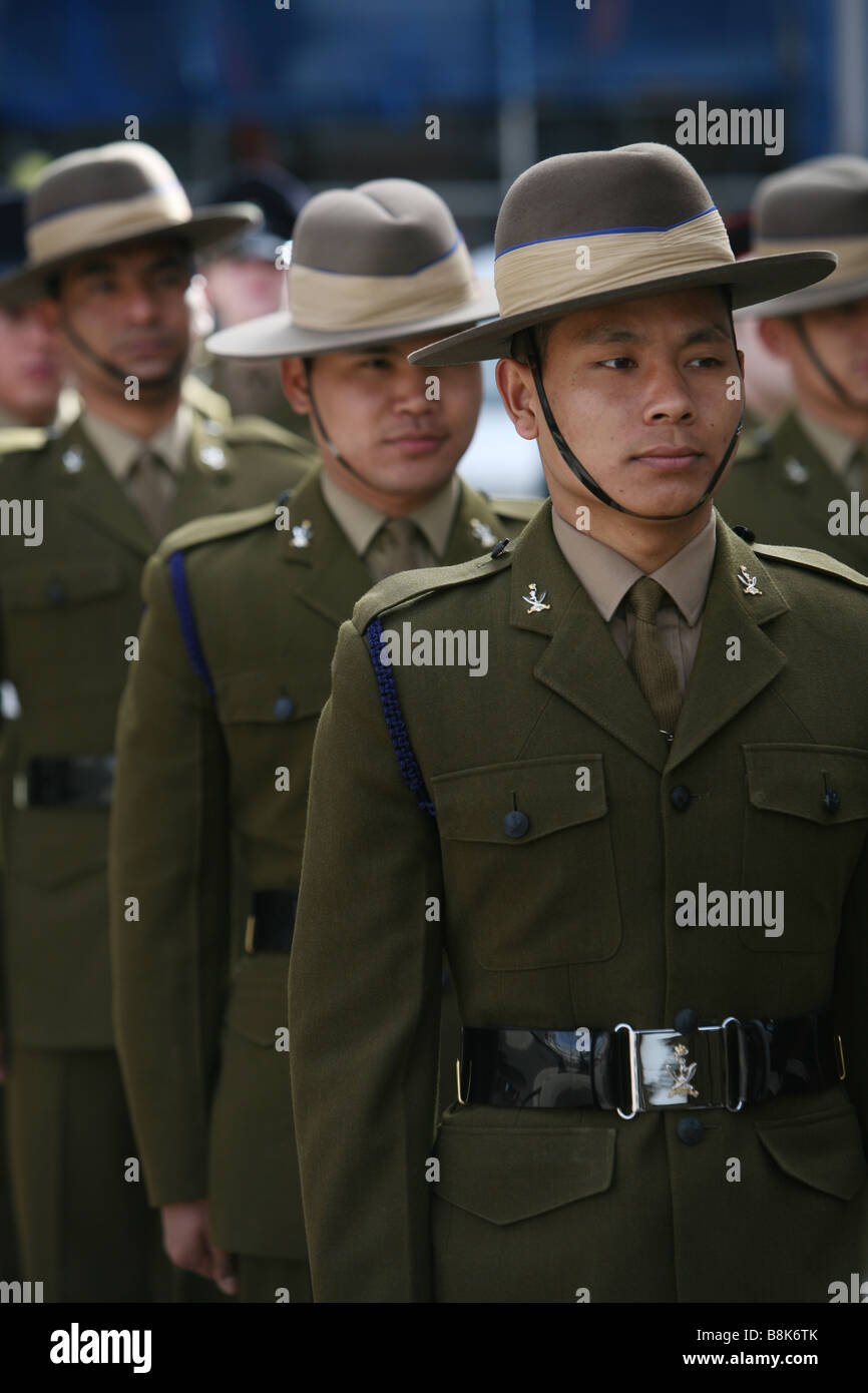 Gurkha soldiers on parade in Stafford, England Stock Photo