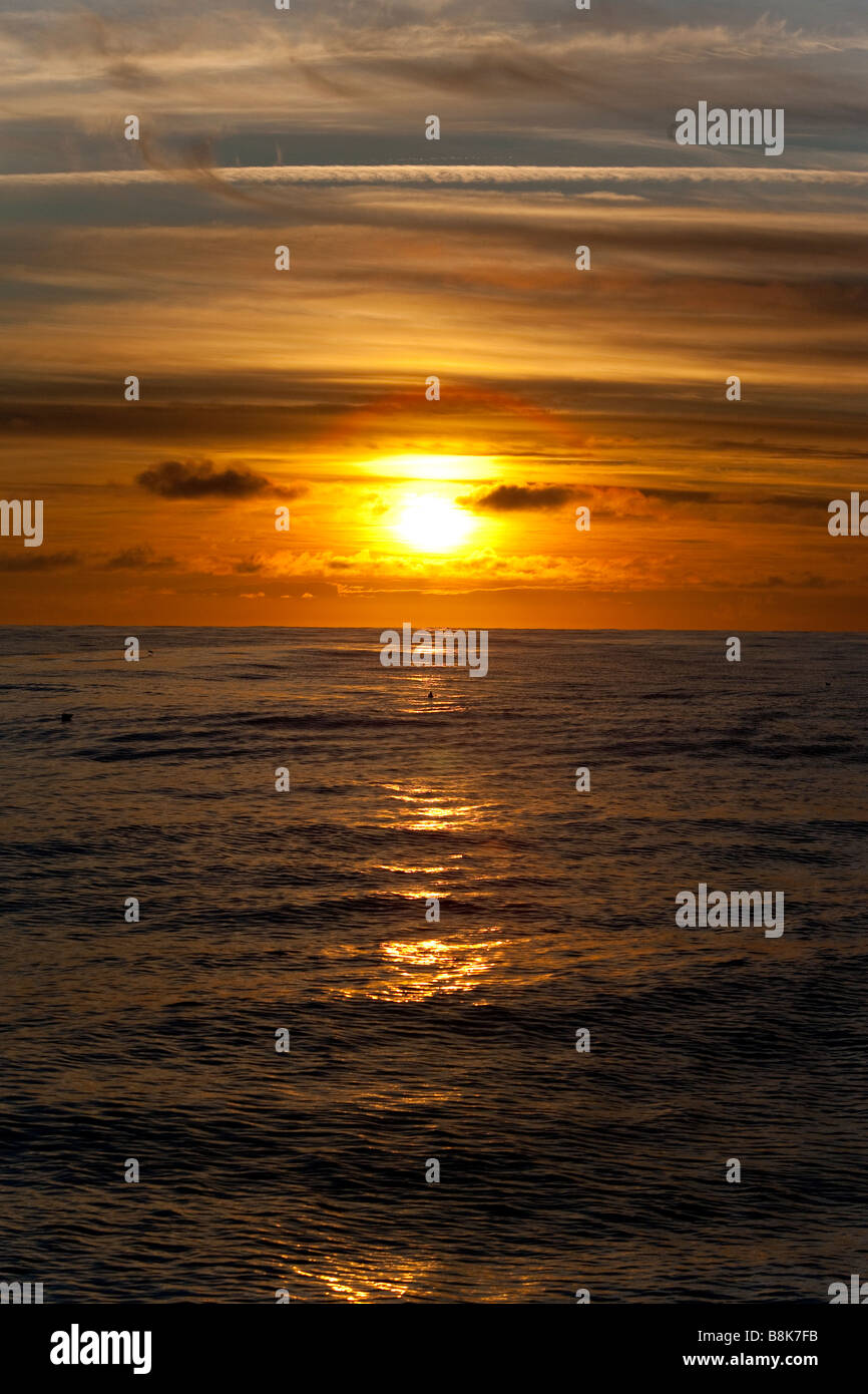 north sea sunset Stock Photo