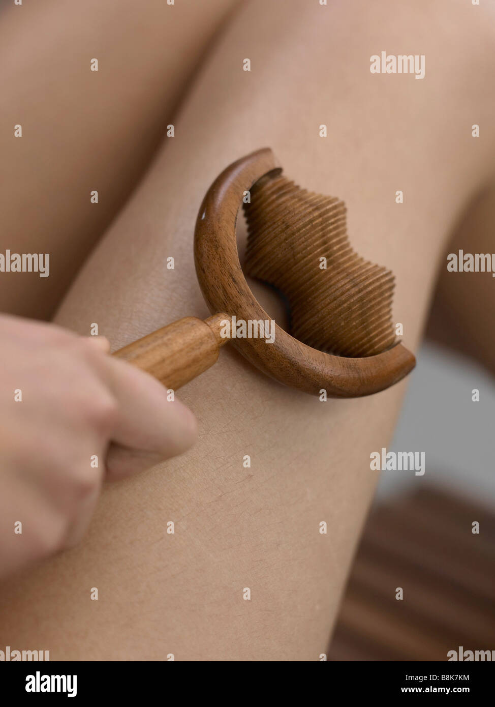 wooden massage roller Stock Photo