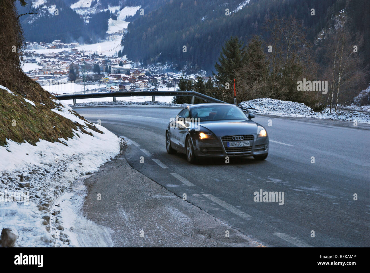 Audi TT going uphill on mountain road north of Mayrhofen Austria Stock  Photo - Alamy