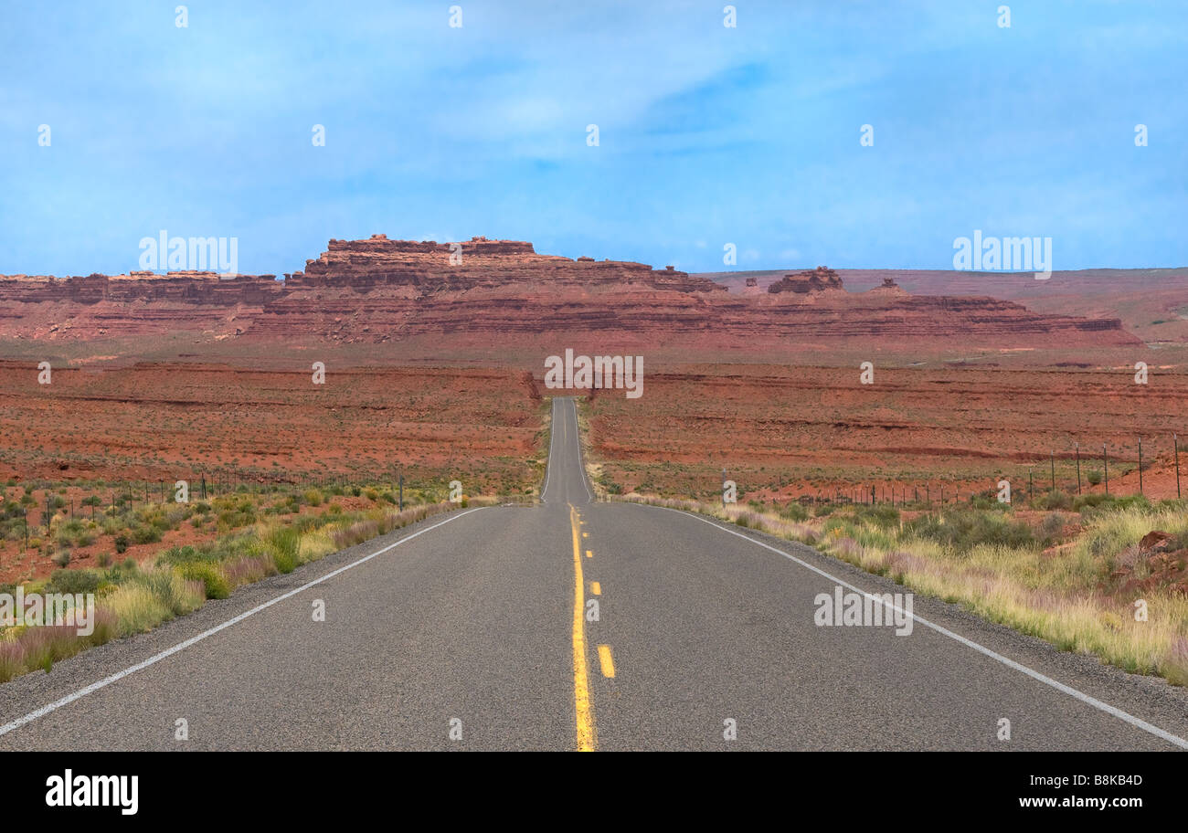 vibrant image of highway and blue sky Stock Photo - Alamy