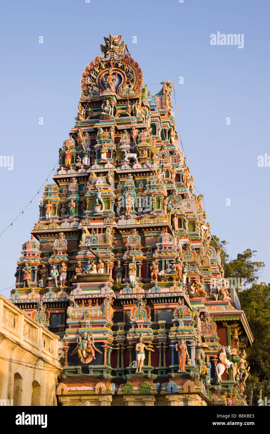 India Tamil Nadu Madurai Perumal Kovil Temple entrance gopuram Stock