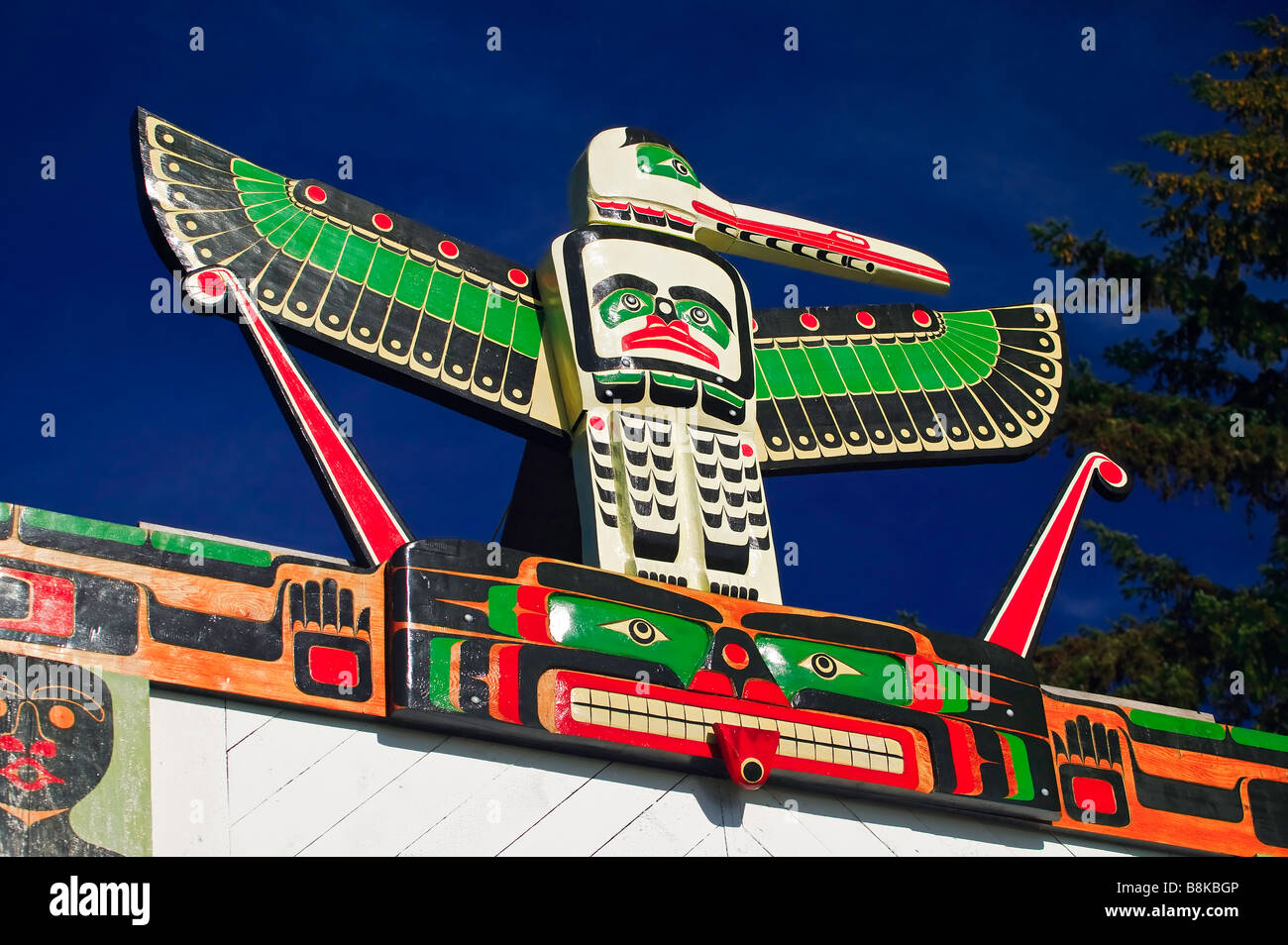 New Vancouver, Tsatsisnukwomi, off Vancouver Island, Native Village, long house Stock Photo