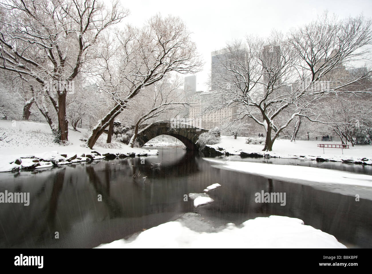 Central Park New York City after snow storm Stock Photo - Alamy