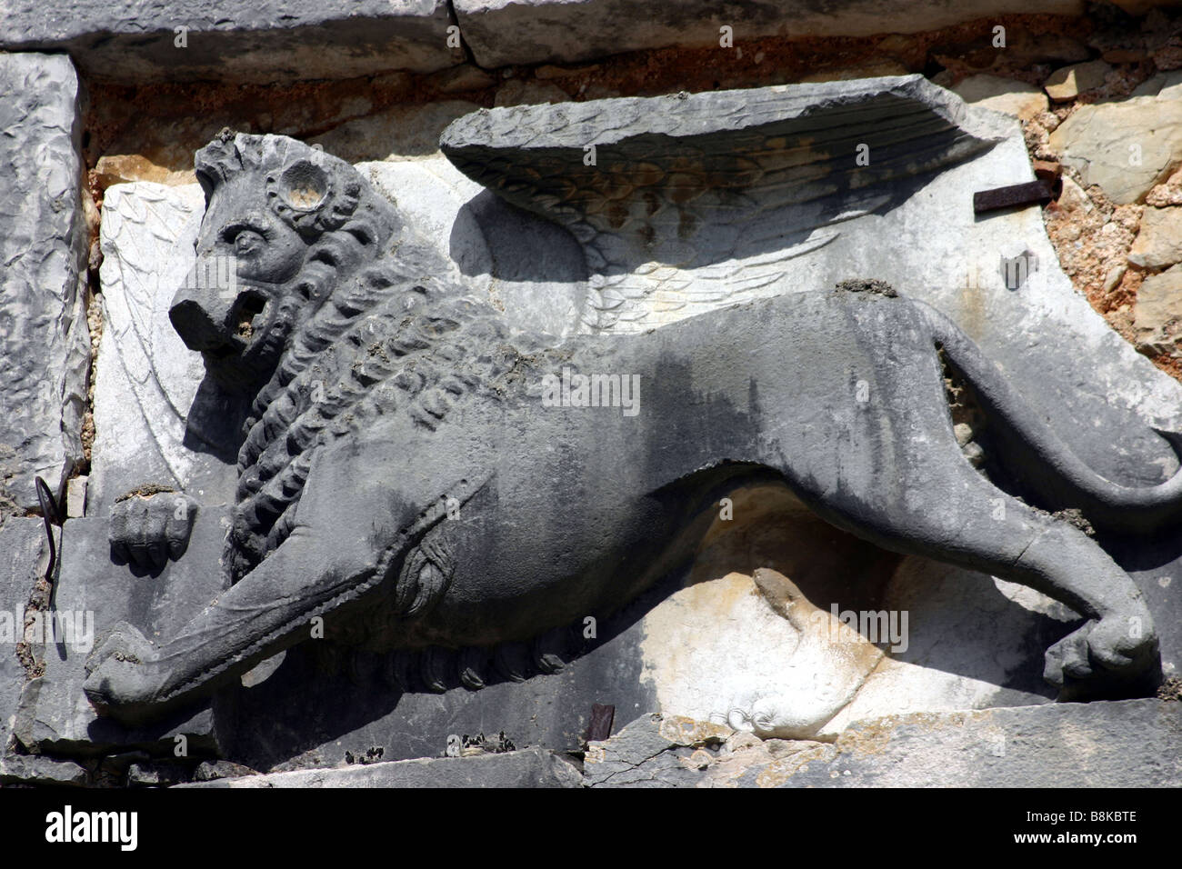 Venetian Era Lion - A potent Symbol Even in Croatia today Stock Photo