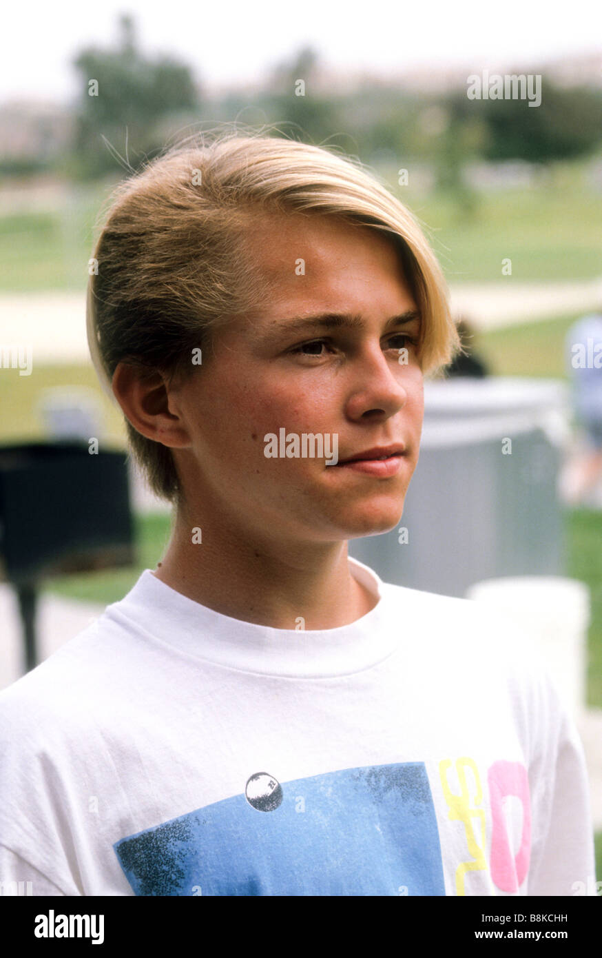 Blond Teen Boy Unusual Unique Haircut Hair Style Profile Portrait