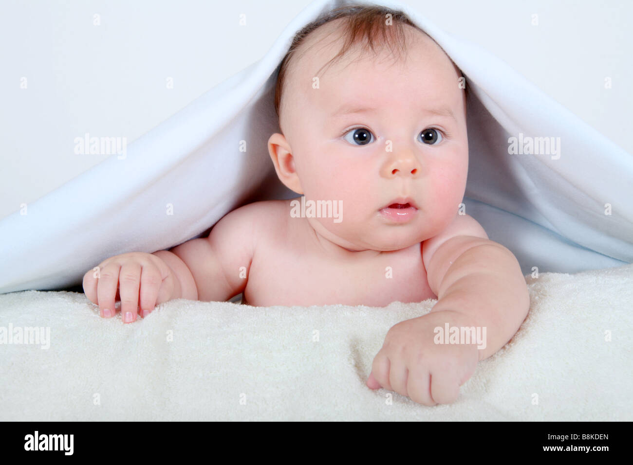 Little baby under towel Stock Photo Alamy