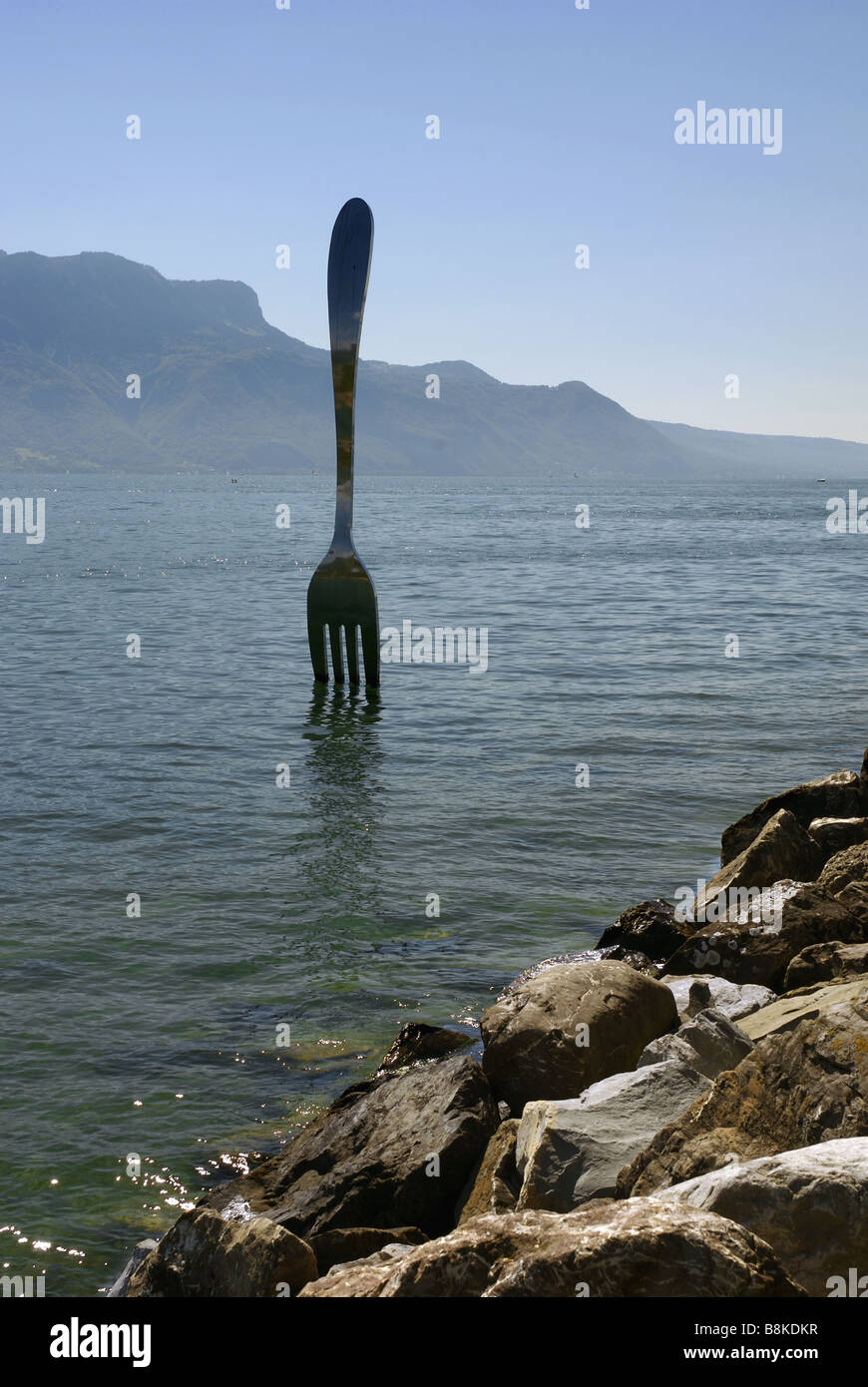 Fork in Lake Geneva Stock Photo Alamy