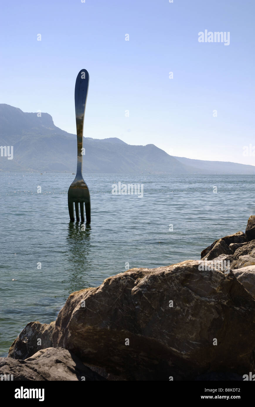 Fork in Lake Geneva Stock Photo Alamy