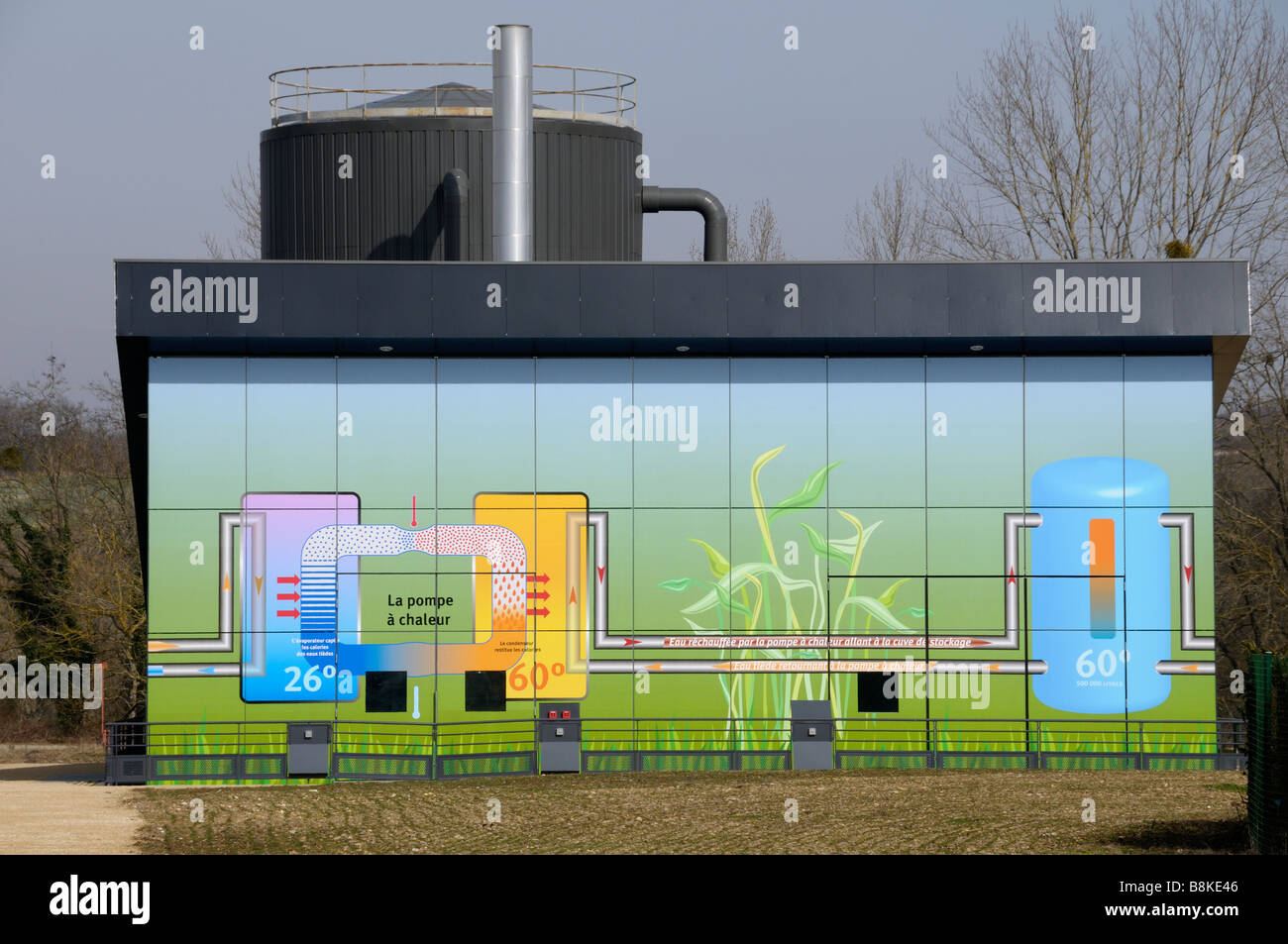 Stock photo of the heat pump building at la planete des crocodiles in Civaux France Stock Photo