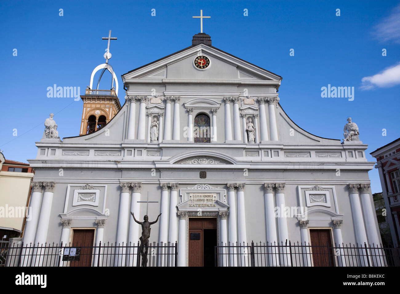 Balkans Bulgaria Plovdiv architecture center; Catholic Cathedral St. Ludwig Stock Photo