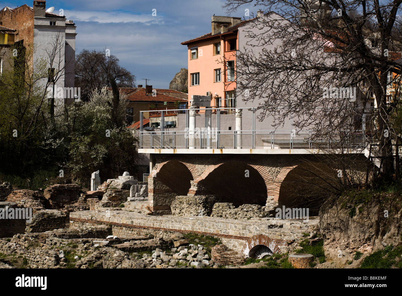 Roman remains of old Philipopolis; Plovdiv architecture, Balkans, Bulgaria Stock Photo