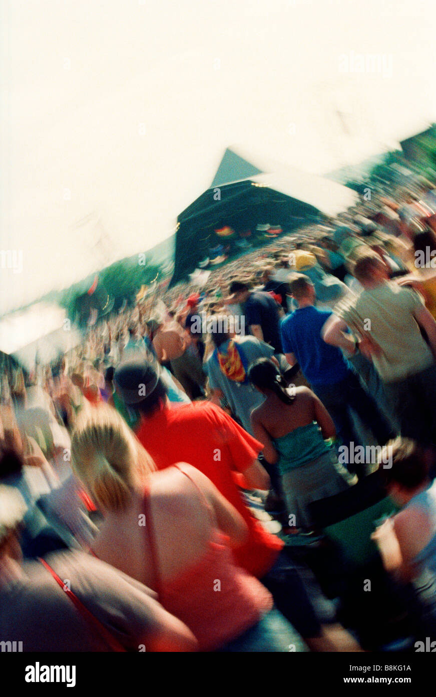 Glastonbury Festival main Pyramid Stage audience Stock Photo