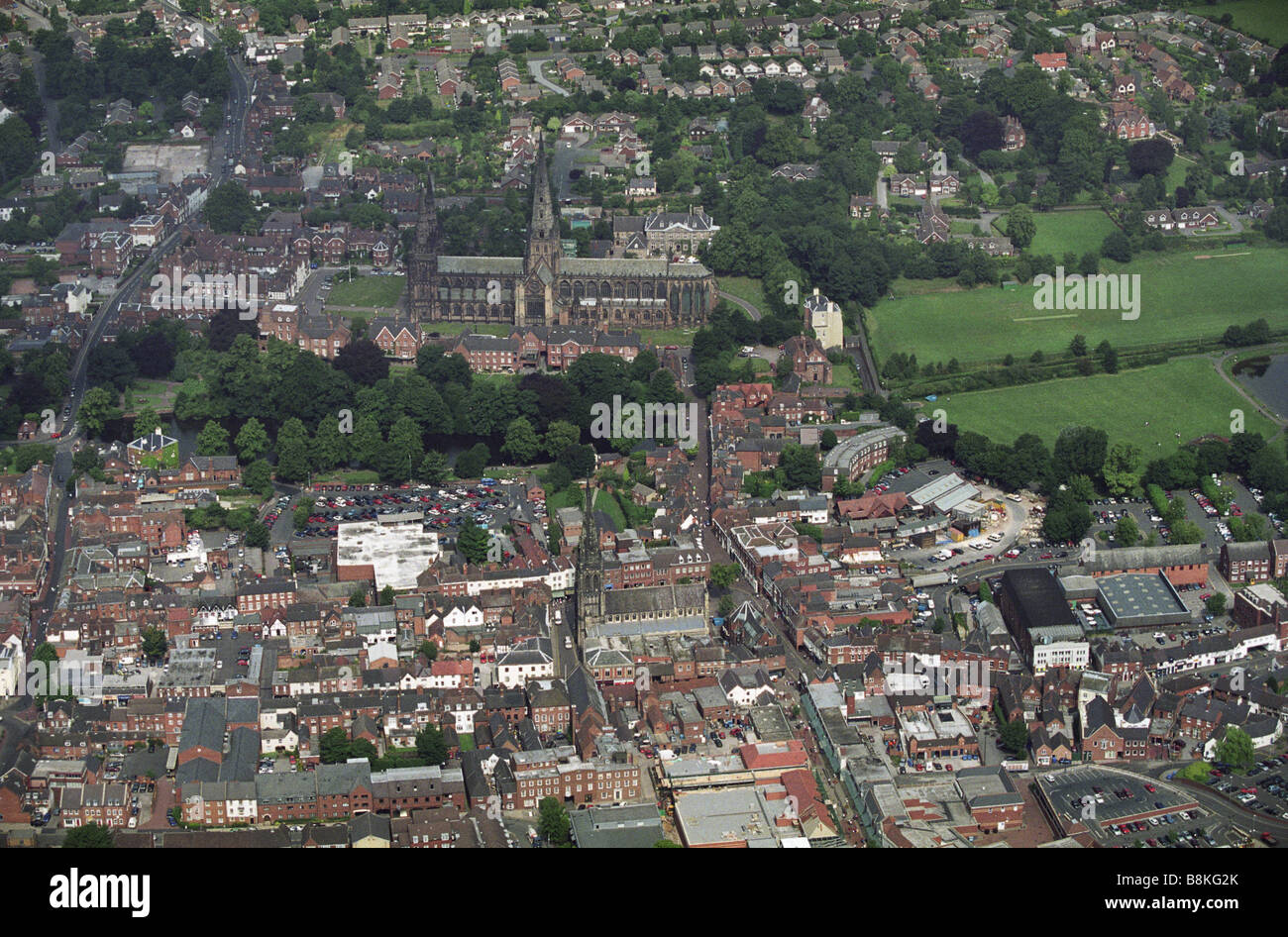 Aerial view of Lichfield Staffordshire England Uk Stock Photo Alamy