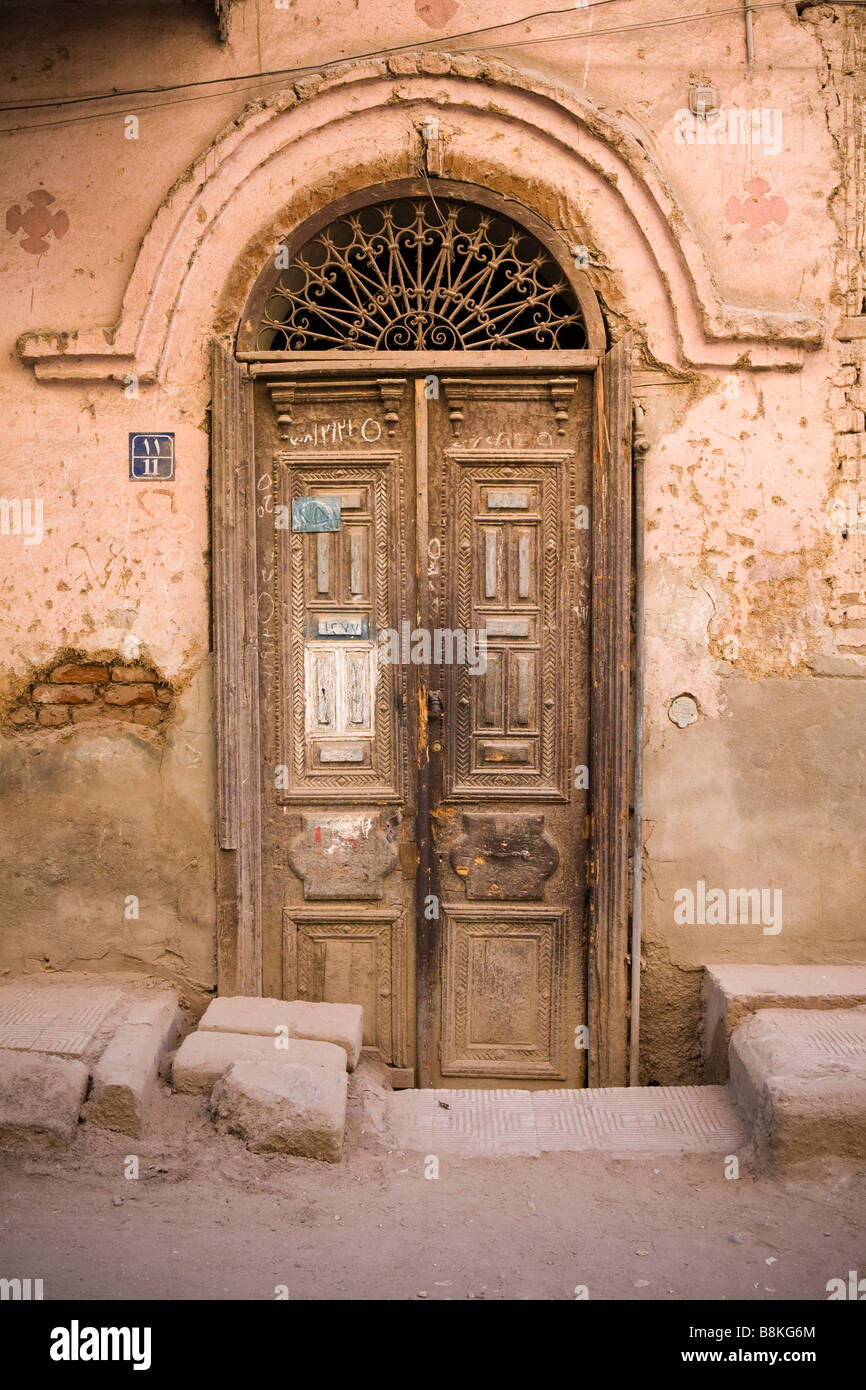 Front door on a street in Egypt Stock Photo