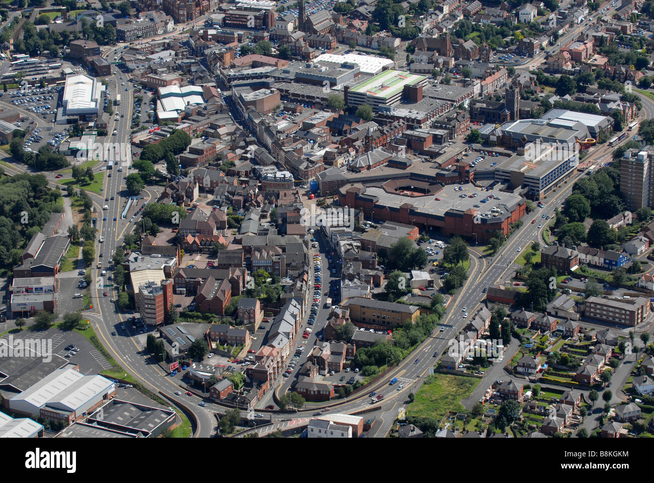 Aerial view of Stourbridge Town Centre West Midlands England Uk Stock Photo