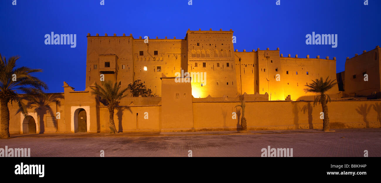 Taourirt Kasbah at dusk, Ouarzazate, Morocco Stock Photo
