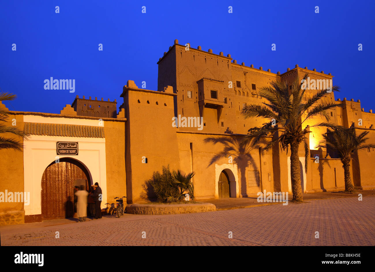 Taourirt Kasbah at dusk, Ouarzazate, Morocco Stock Photo