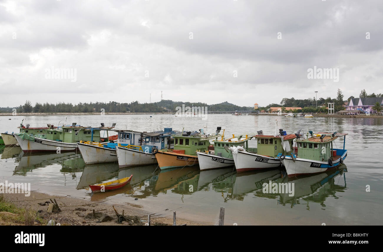 Traditional fishing boats, Kuala Terengganu, Malaysia Stock Photo