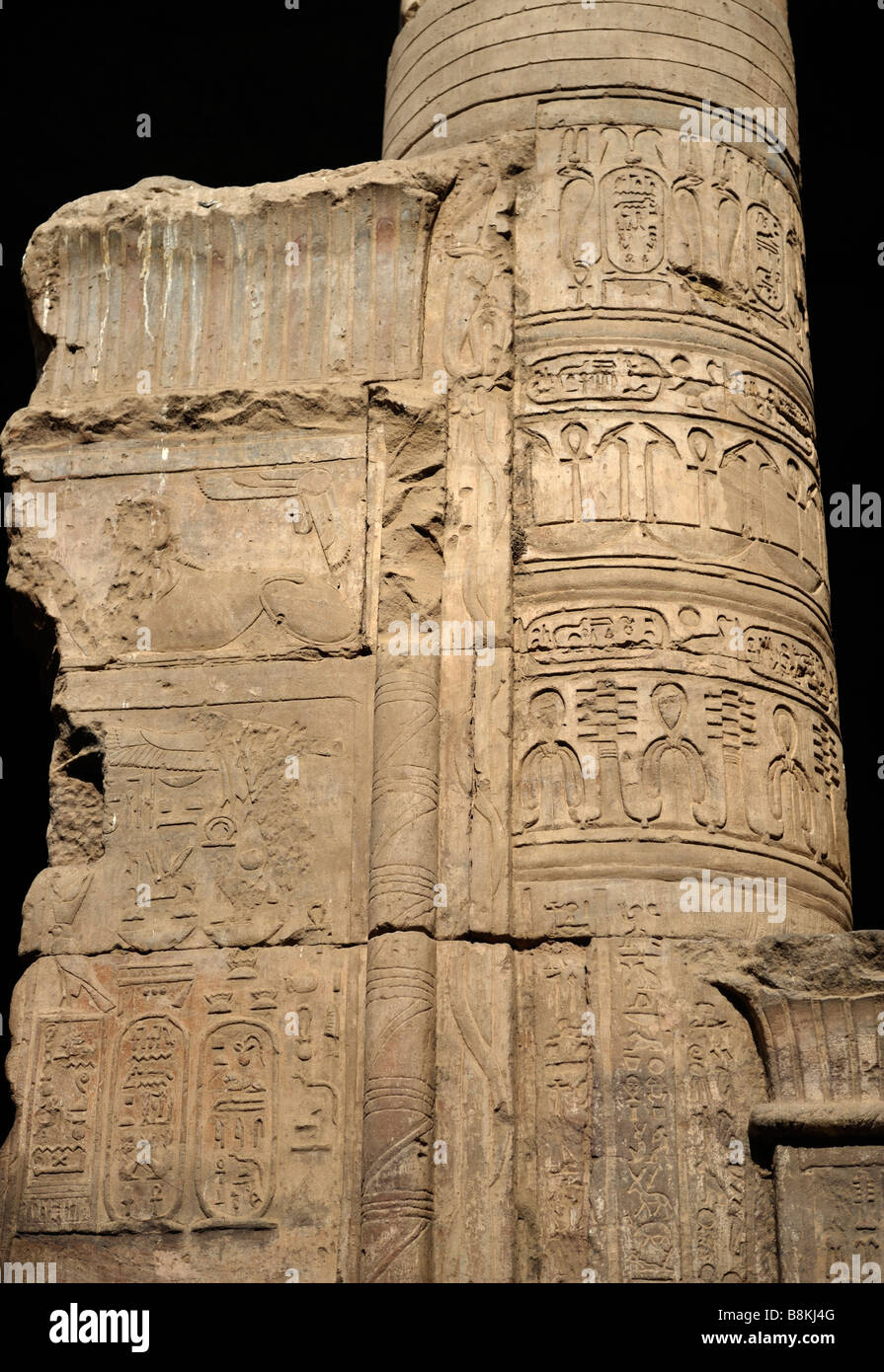 Cartouches of Ptolemy V Epiphanes (205-180 BC), Edfu Temple, Egypt 081120 33181 Stock Photo
