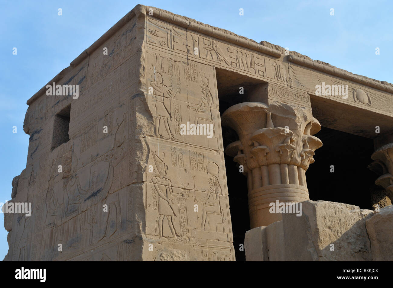 Hathor Temple, New Philae Island, Aswan, Egypt 081121 33314 Stock Photo
