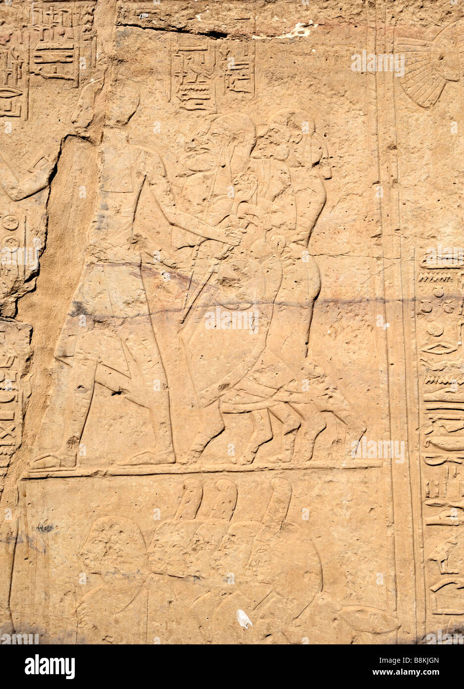 Nubian prisoners in handcuffs. Small temple of Ramses II, Beit elWadi, New Kalabsha Island