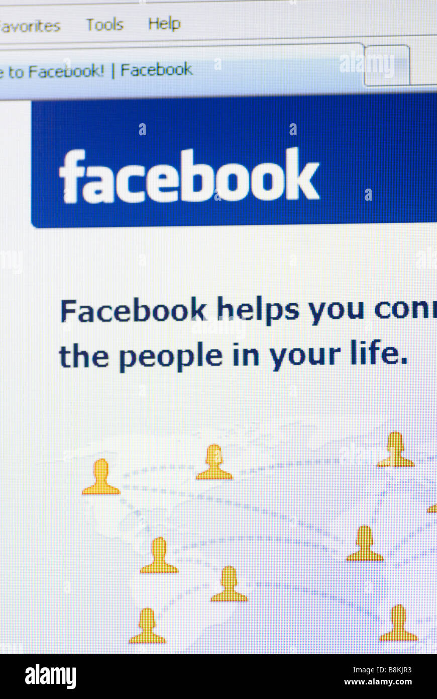 Facebook online social networking website on a computer screen Stock Photo