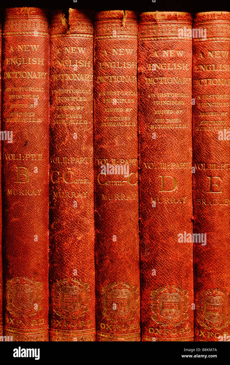 Portions of the first edition of the Oxford English Dictionary Stock Photo