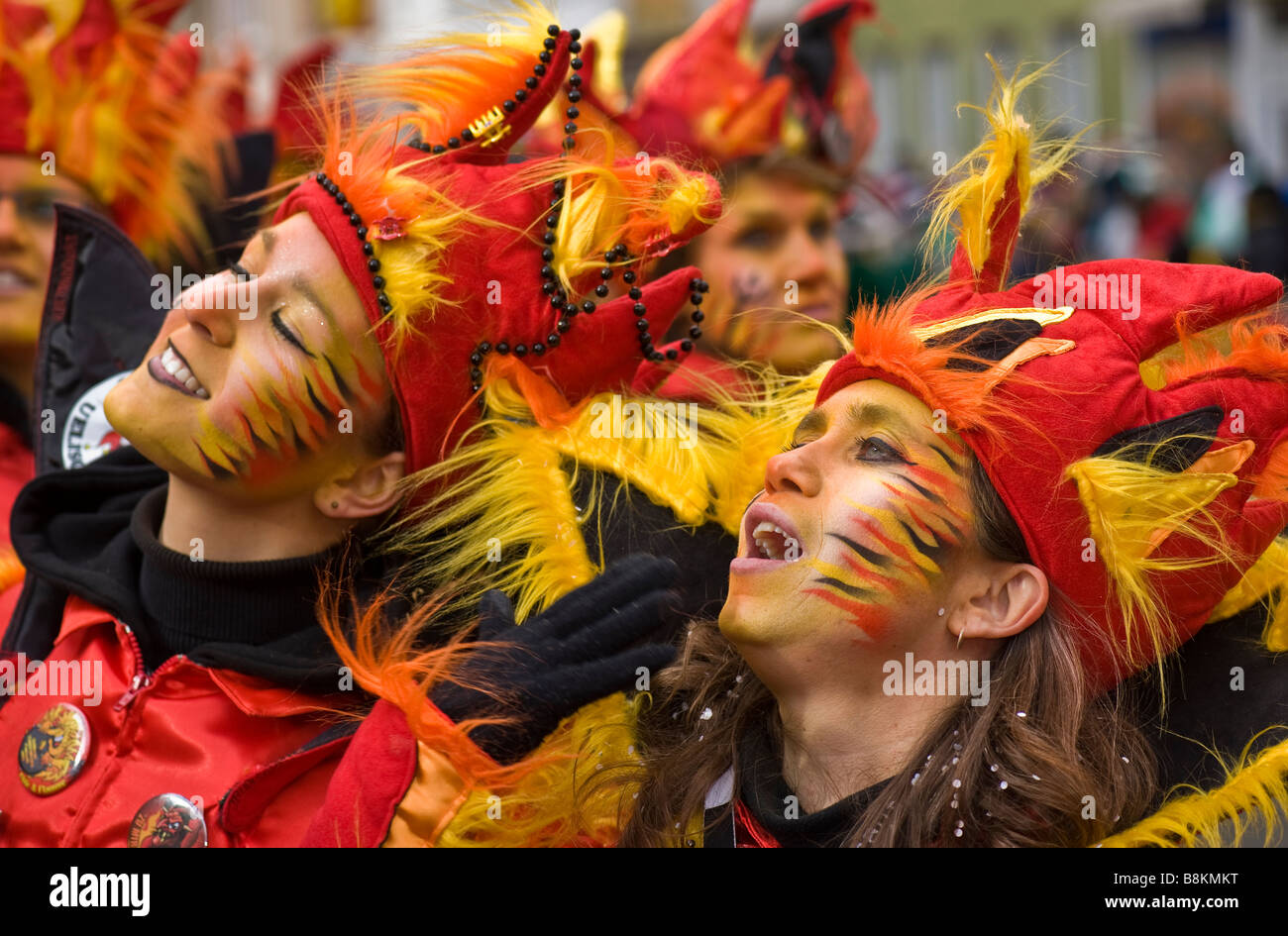 Colourful street carnival in Germany. Farbenfrohe Mainzer Strassenfastnacht Stock Photo