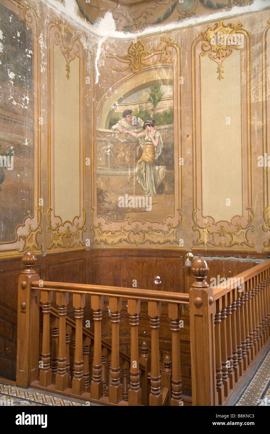 The faded grandeur of the interior of El Palacio building Salta Argentina Stock Photo