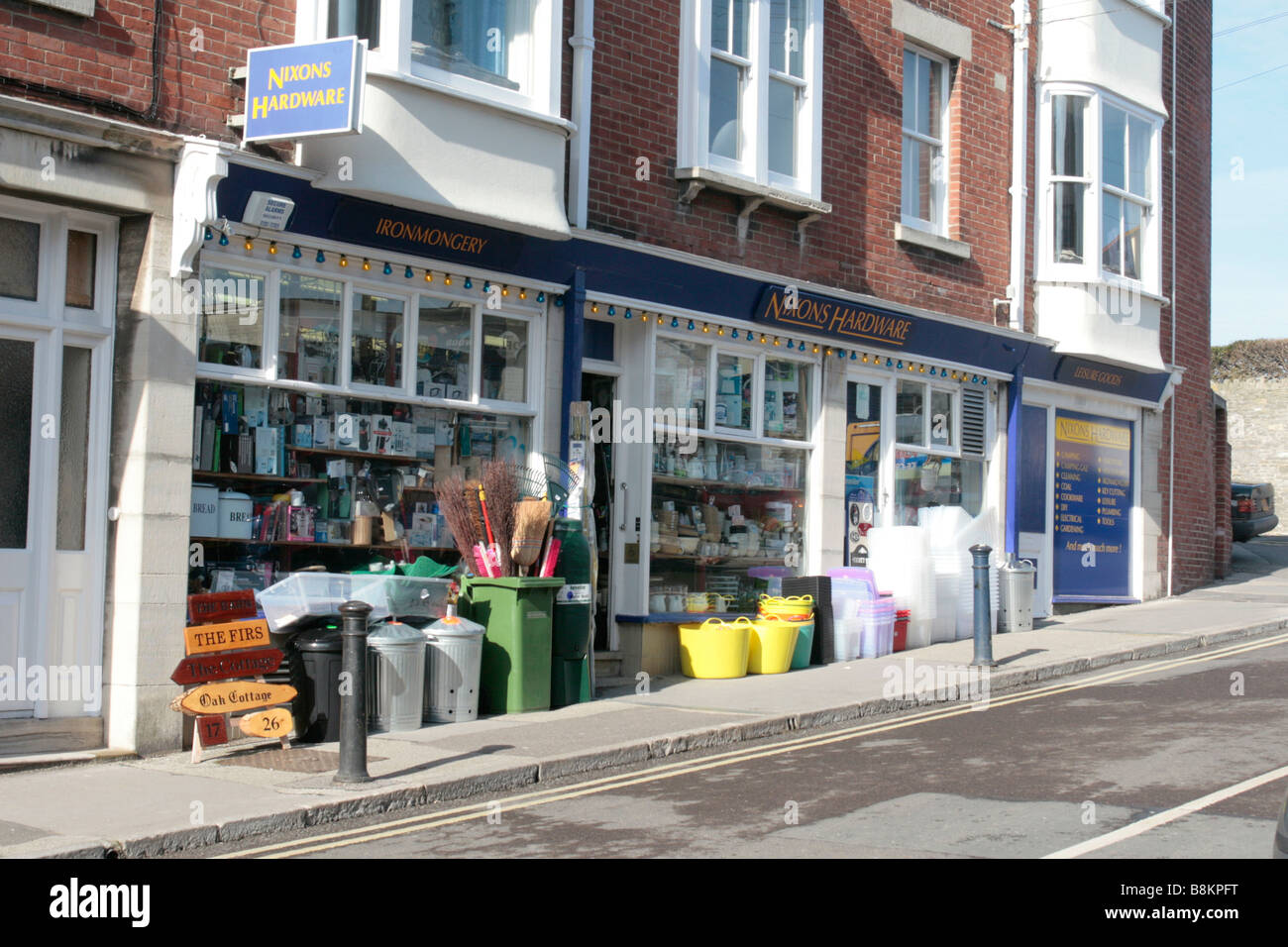 A traditional hardware store in Swanage, Dorset, England Stock Photo