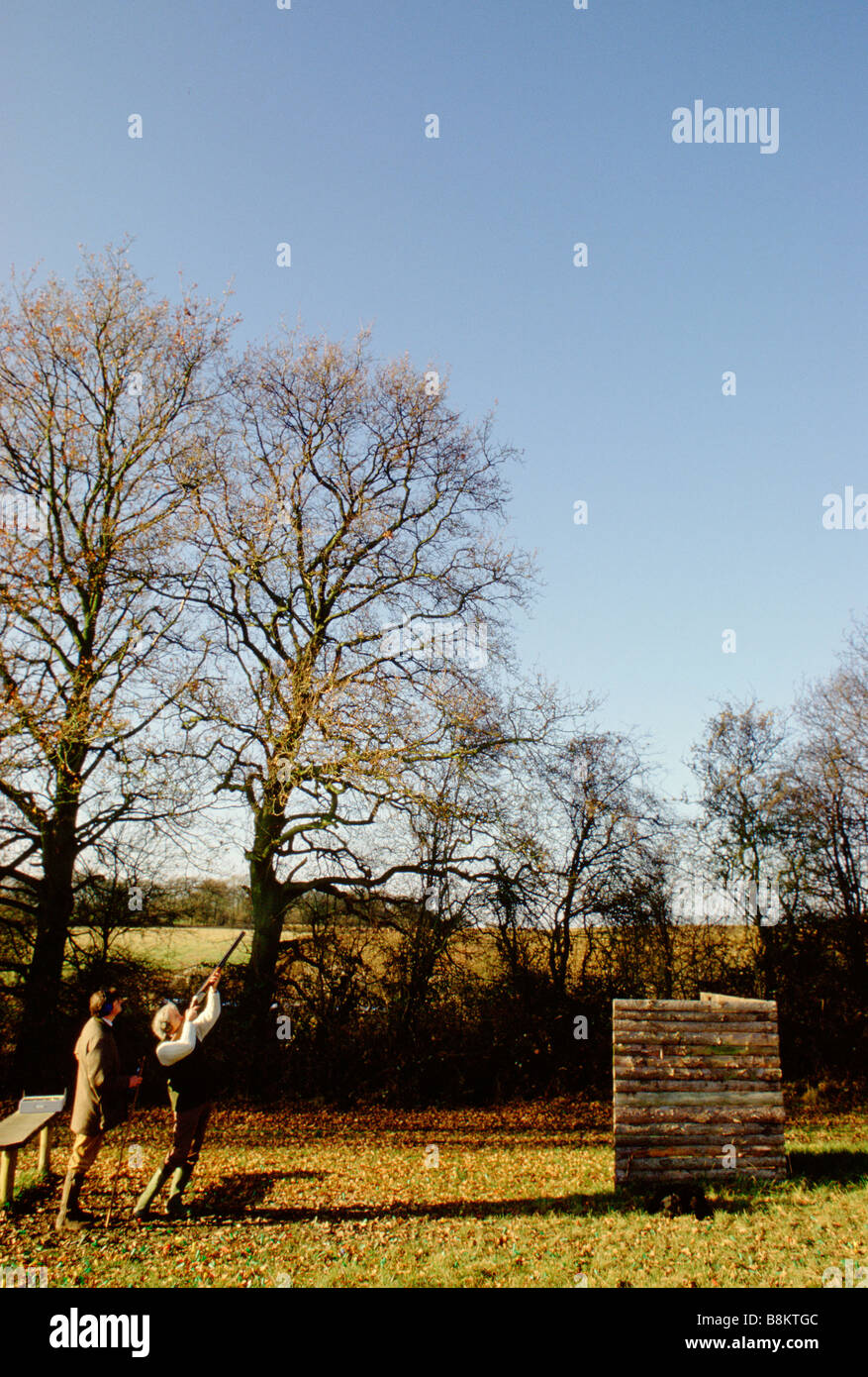 England UK Clay pigeon shooting Stock Photo