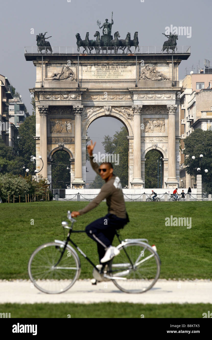 Arco della Pace, Milan, Lombardy, Italy Stock Photo