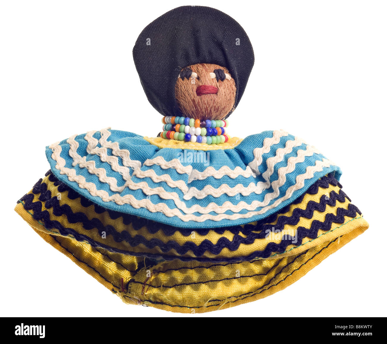 Native American Seminole handmade doll isolated on white Stock Photo