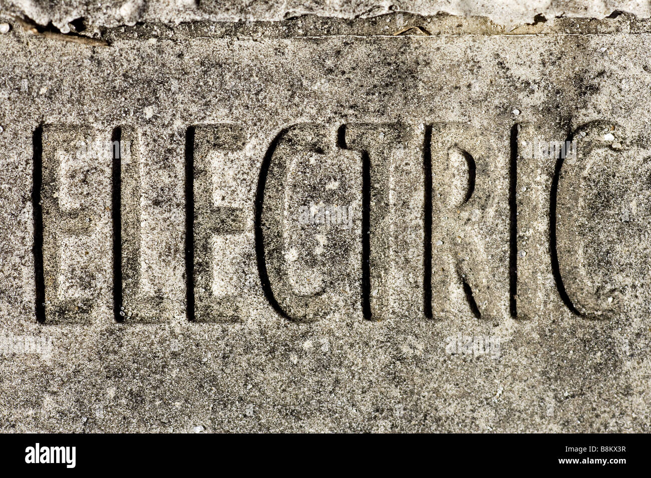 weathered grungy electric sign background Stock Photo