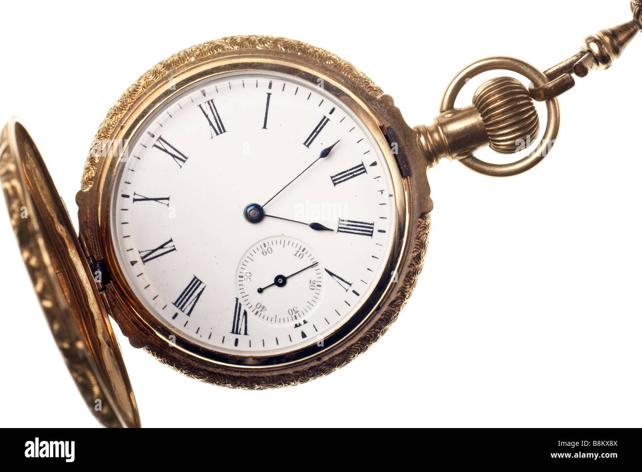 antique pocket watch isolated on white background Stock Photo