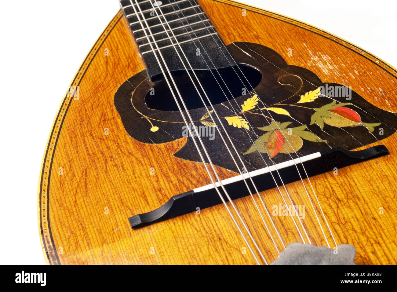 antique mandolin isolated on white background Stock Photo