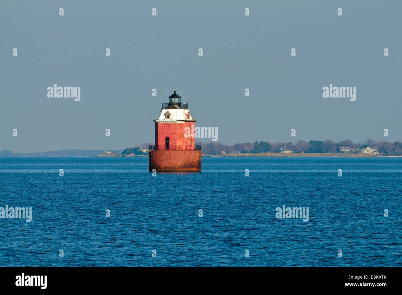 Sandy Point Shoal Lighthouse, Chesapeake Bay, Annapolis Maryland Stock