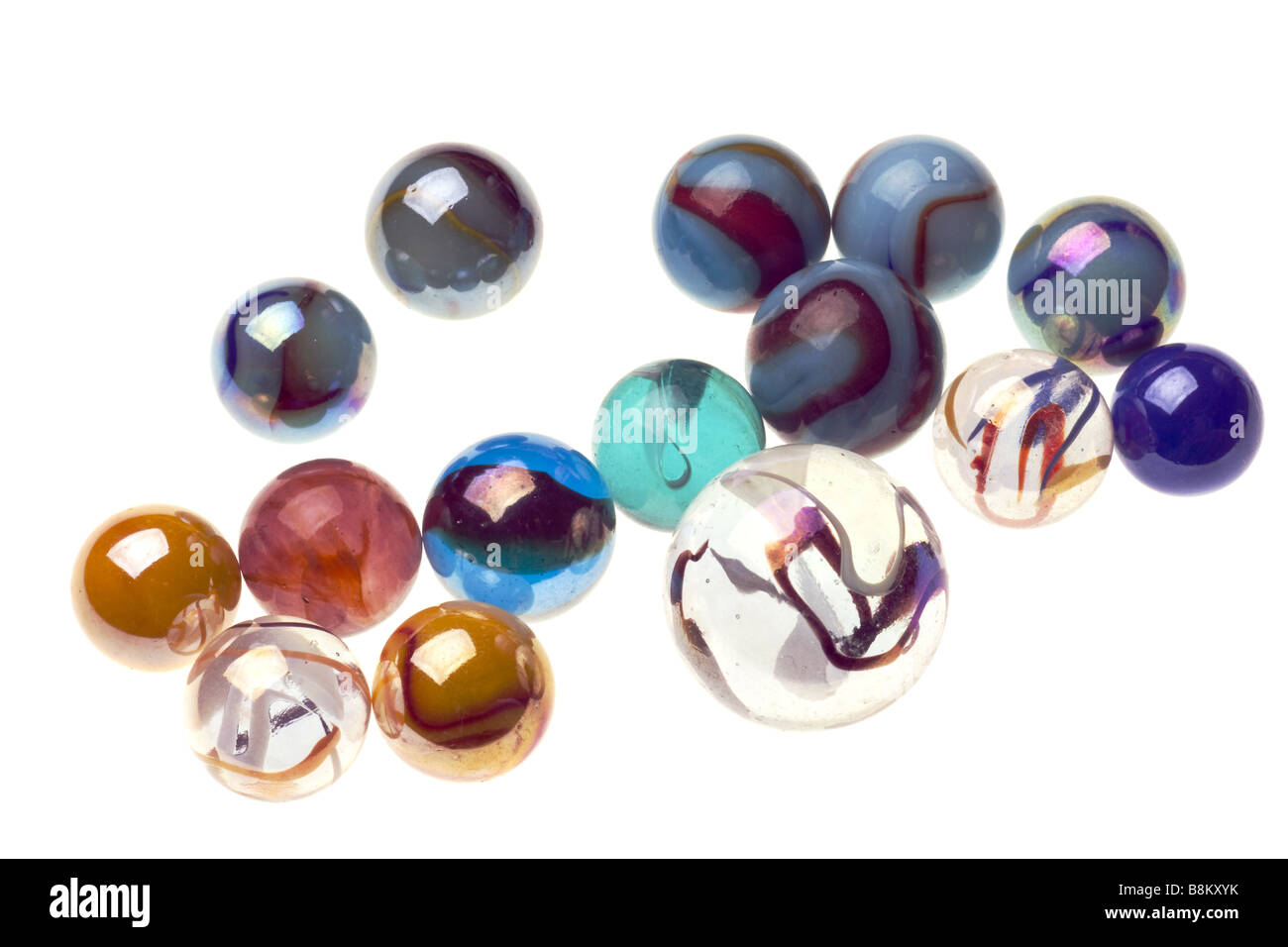 vintage marbles isolated on white background Stock Photo