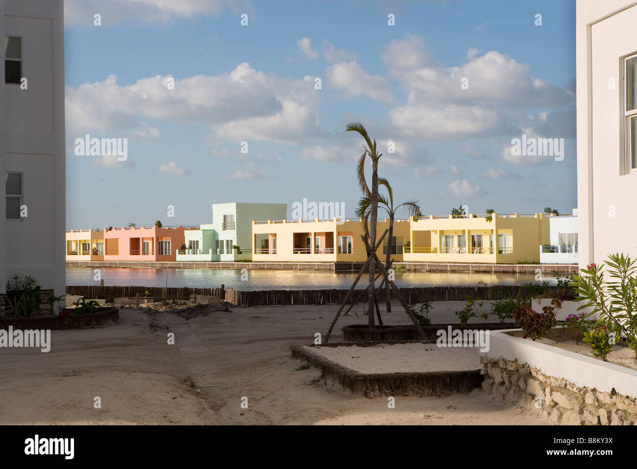 A new, empty housing development in the late afternoon sun on the Gulf ...
