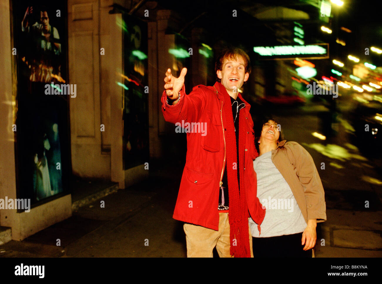 Bigg market, Newcastle, England. Drunk people stagger along the street after a night out Stock Photo