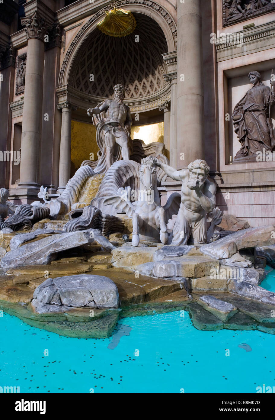 The Trevi fountain at Caesar's palace hotel and casino on the Las Vegas strip, Nevada, USA Stock